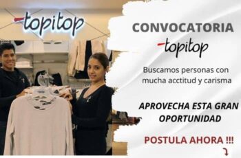 Topitop ofrece buenos beneficios laborales en sus plazas disponibles
