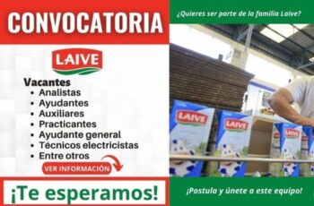 Laive S.A ofrece buenos salarios en sus vacantes disponibles