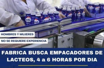 Fábrica de Lácteos está necesitando trabajadores