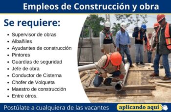 Se busca personal para trabajar en Construcción