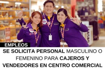 Se buscan personas para trabajar en Centros Comerciales