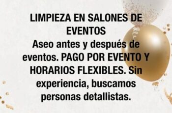Se buscan personas para trabajar en eventos