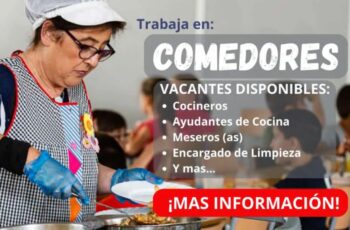 Se requieren empleados para el área de Comedores